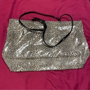 Animal print laminated tote bag